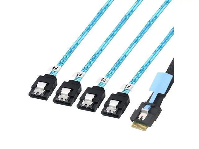 Alt view image 5 of 5 - Pcie Slimline SAS SFF-8654 4i 38P to 4X SATA Server Cable PCIe Host Adapter Anti-Mismating Design (to 4*SATA,100cm)