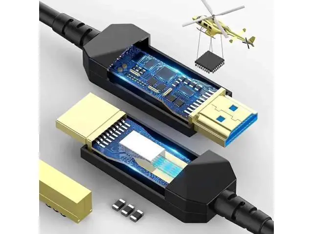 Alt view image 4 of 7 - 3.3ft Slim Flexible Fiber Optic HDMI 2.0b Cable, 18Gbps High Speed Supports 4K@60Hz ARC HDCP2.2 3D YCbCr 4:4:4/4:2:2/4:2:0