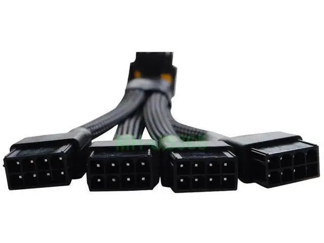 Alt view image 2 of 4 - 12VHPWR 12+4 Pin GPU Cable to 4×8 Pin PCIe 5.0 90 Degree Sleeved Adapter, 5.9 Inch Type B for RTX 4090 4080 4070Ti 3090Ti