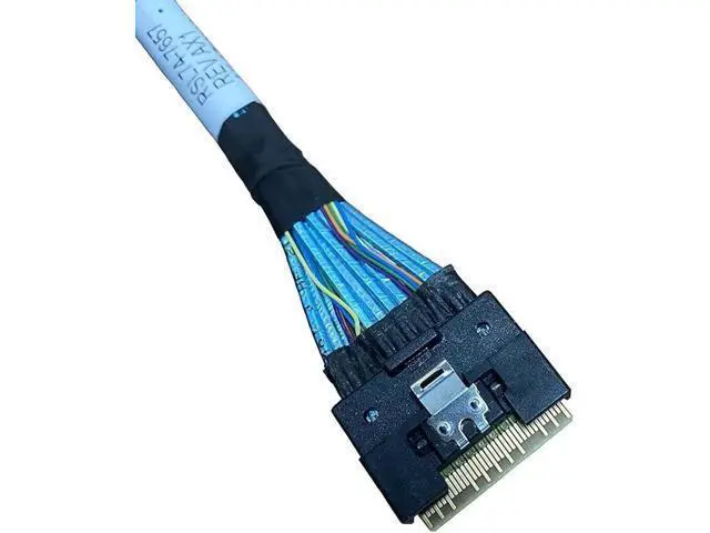 Alt view image 5 of 7 - 80CM PCIe 4.0 MCIO Fanout Cable, SFF-TA-1016 8i 74Pin Mini Cool Edge IO to Dual SFF-8639 U.2 NVMe Storage Cable with Independent Power Supply
