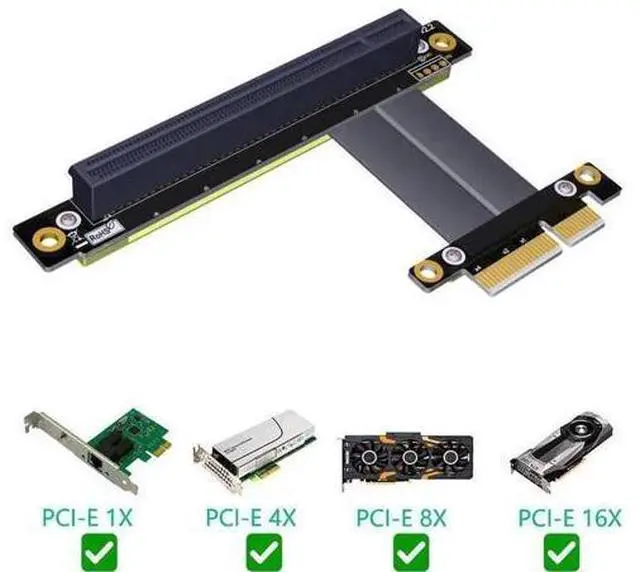 Main image of PCIe 4X to 16X Flexible GPU Riser Cable, PCI Express Graphics Card Extension Adapter Cord for Desktop PC