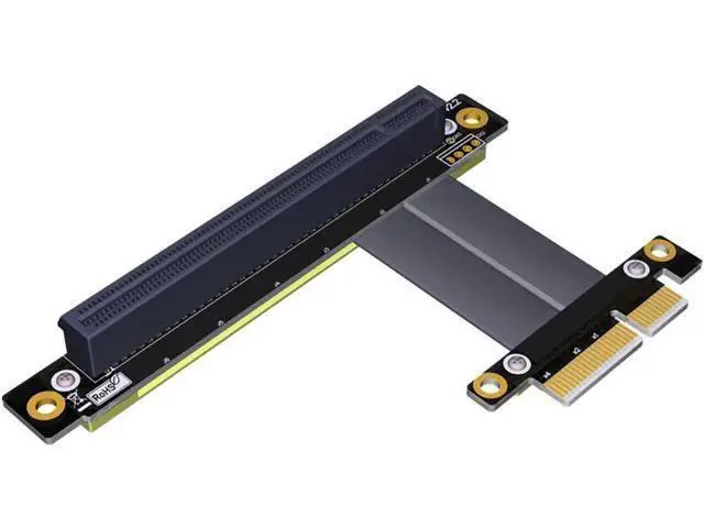 Alt view image 3 of 6 - PCIe 4X to 16X Flexible GPU Riser Cable, PCI Express Graphics Card Extension Adapter Cord for Desktop PC