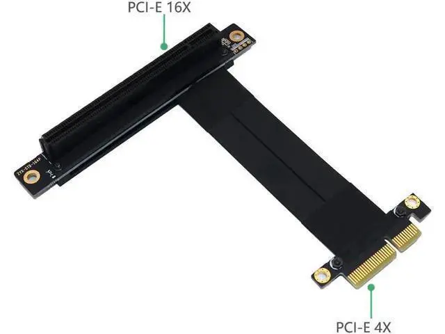 Alt view image 5 of 6 - PCIe 4X to 16X Flexible GPU Riser Cable, PCI Express Graphics Card Extension Adapter Cord for Desktop PC