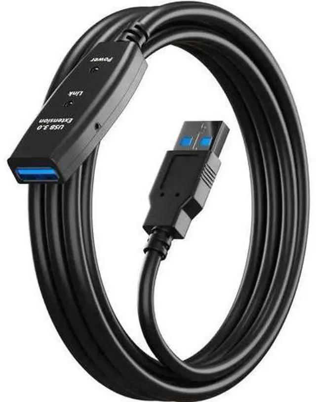 Main image of 16FT USB 3.0 Active Extension Cable, Type A Male to Female Repeater Cable with Signal Booster for Laptop, Hard Drive, Printer, Webcam, Xbox, VR, PS4