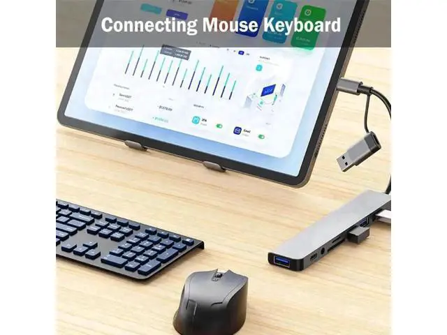 Alt view image 2 of 7 - 8-in-1 USB C Multiport Splitter Hub, USB C Extender with 4 USB-A, 1 USB-C, SD/TF Card Reader & 3.5mm Audio Jack, Portable USB C Dock for Laptops, Tablets & USB-C Phones