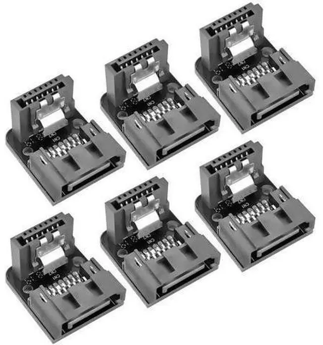 Main image of 6 Pack 90 Degree Angled SATA 7Pin Adapter, 7Pin Male to 7Pin Female SATA Converter for Desktop Motherboard SSD HDD