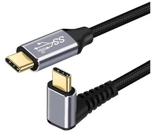 Main image of 3M Up & Down Angled USB-C to USB-C Cable, USB3.0 Gen2 10Gbps, 100W 20V 5A Fast Charging Cord for Laptop, Tablet, Phone