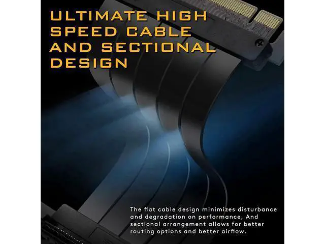 Alt view image 5 of 7 - 30cm Right Angle PCIe 3.0 x16 High Speed GPU Riser Extension Cable