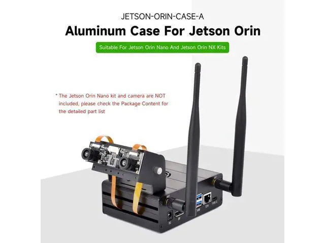 Alt view image 3 of 7 - Aluminum Alloy Case for Jetson Orin, with Camera Holder, Mini-Computer Case, Compatible with Jetson Orin Nano Super Developer Kit/Orin Nano and Jetson Orin NX Kits