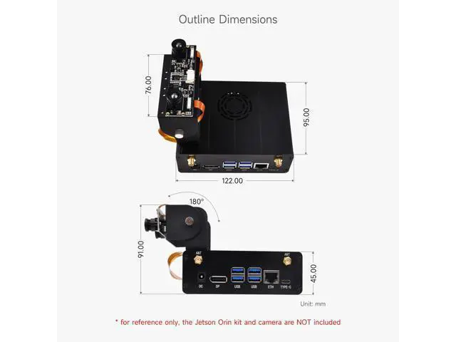 Alt view image 7 of 7 - Aluminum Alloy Case for Jetson Orin, with Camera Holder, Mini-Computer Case, Compatible with Jetson Orin Nano Super Developer Kit/Orin Nano and Jetson Orin NX Kits