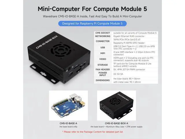 Alt view image 3 of 7 - CM5 Mini Base Board (A) Designed, Compatible with Raspberry Pi Compute Module 5