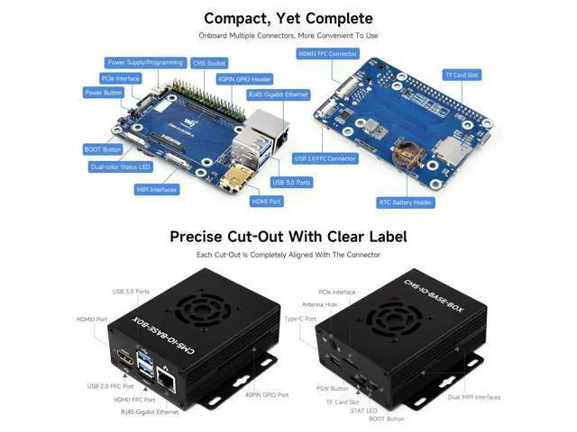 Alt view image 5 of 7 - CM5 Mini Base Board (A) Designed, Compatible with Raspberry Pi Compute Module 5