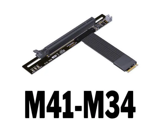 Alt view image 2 of 7 - M.2 NGFF NVMe-Compatible Key M to PCI-E 4.0 x16 Extension Cable 64G/BPS PCIe4.0 x4 gen4 for Graphics Card (M41-M34/25CM)