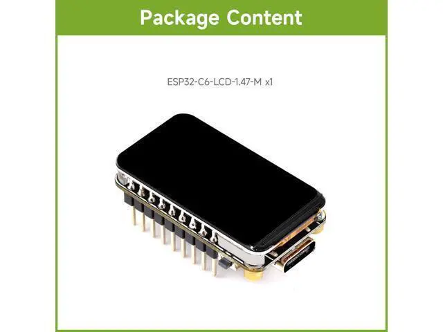 Alt view image 2 of 7 - ESP32-C6 1.47inch Display Dev Board, 172×320, 262K Color, 160MHz Running Frequency Single-core, Supports WiFi 6 & Bluetooth, with Colorful RGB LED, ESP32 with Display, with Pinheader