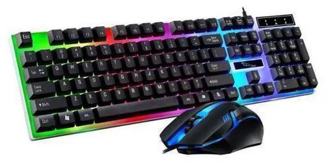 Main image of Wired Gaming Keyboard and Mouse Combo RGB Backlit Gaming Keyboard for Windows PC Gamers Black