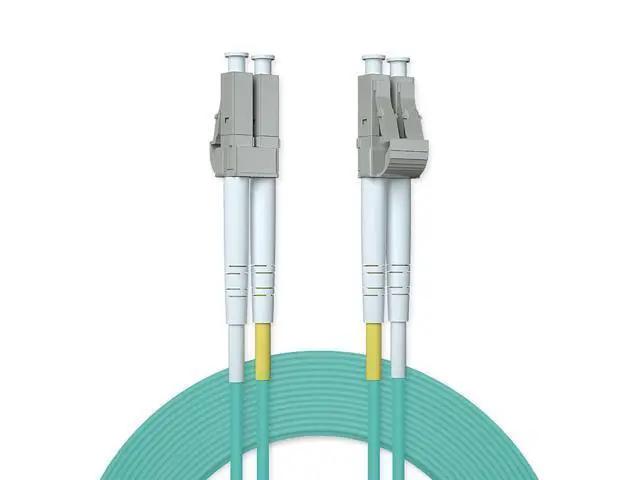 Alt view image 6 of 6 - OM3 LC to LC Fiber Patch Cable, 10G Multimode Fiber Duplex LC 50/125m Fiber Optic Cable Cord, LSZH 50 Meter(164ft), Aqua