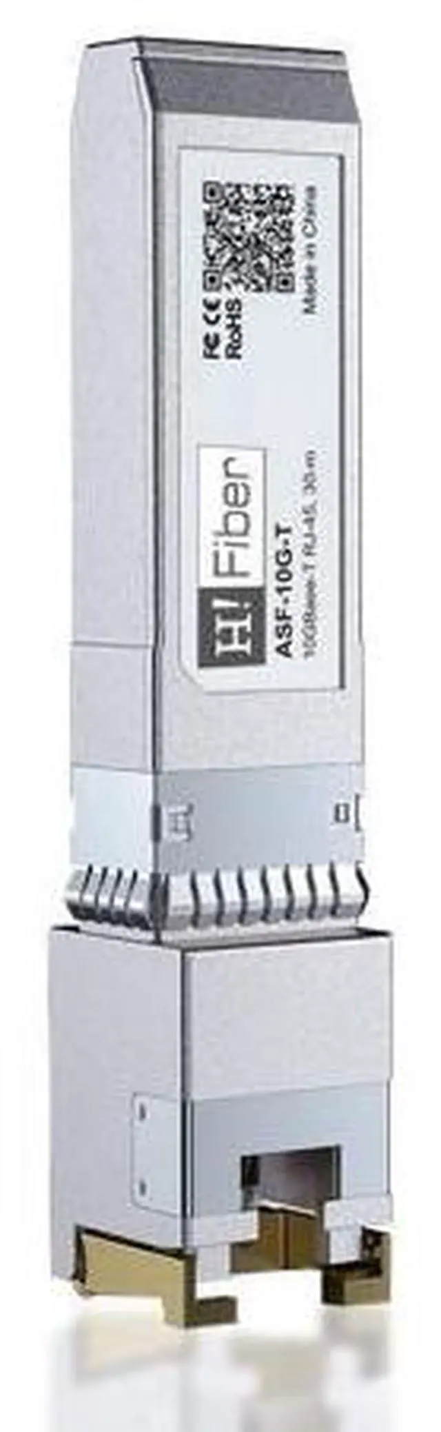 Main image of H!Fiber 10Gb SFP+ to RJ45 Module, 10Gbase-T Ethernet SFP+ Copper Transceiver Support 10G/5G/2.5G/1.25G, for Intel E10GSFPT MikroTik, Ubiquiti, Unifi, Netgear, QNAP, D-Link, Cat6a/Cat7,30m (98ft)