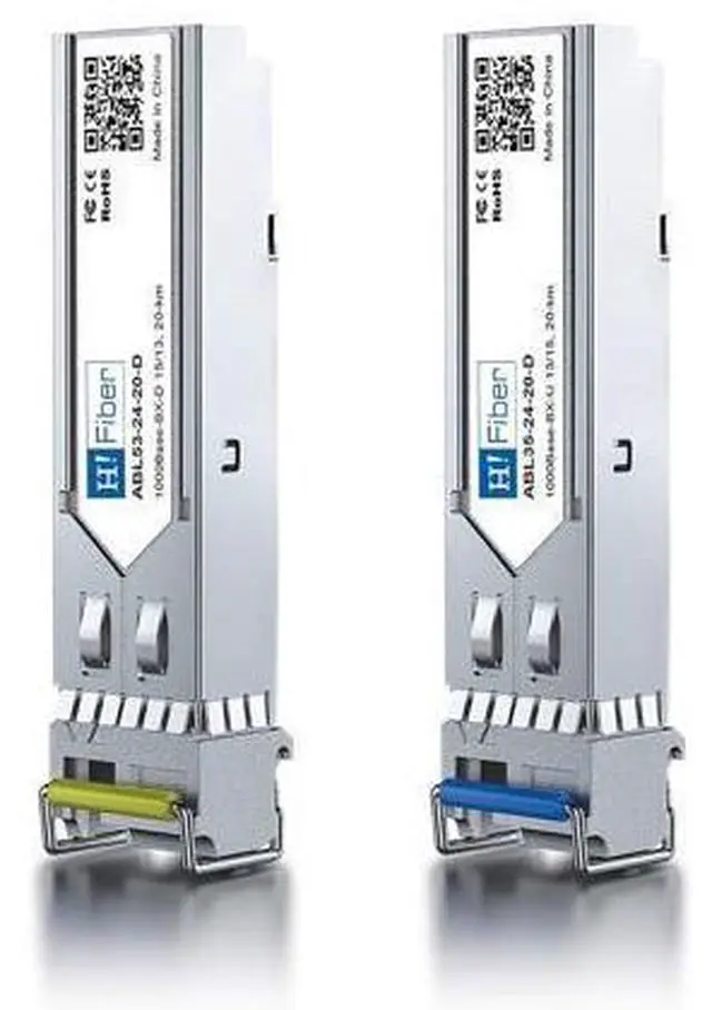 Main image of H!Fiber 1.25G SFP Bidi Transceiver, 1000Base-BIDI 1550nm/1310nm SMF, a Pair of Single Mode SFP Module, up to 2~3 km, for Cisco, Ubiquiti UniFi, Mikrotik, D-Link, Supermicro, Netgear and More