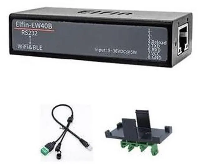 Main image of Elfin-EW40B Gateway RS232 to Wi-Fi & Blueandtooth Serial Server with Internal Antenna Support STA/AP/AP+STA Modbus RTU/TCP (Server + Cable Part)