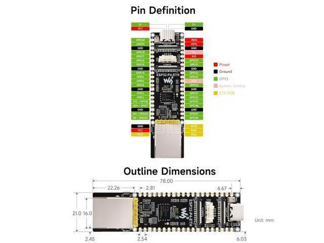 Alt view image 7 of 7 - ESP32-P4-ETH Development Board, Based On ESP32-P4 with 100 Mbps RJ45 Ethernet Port, Rich Human-Machine Interfaces (Display/Camera/Speaker Header,etc.), Supports AI Speech Interaction