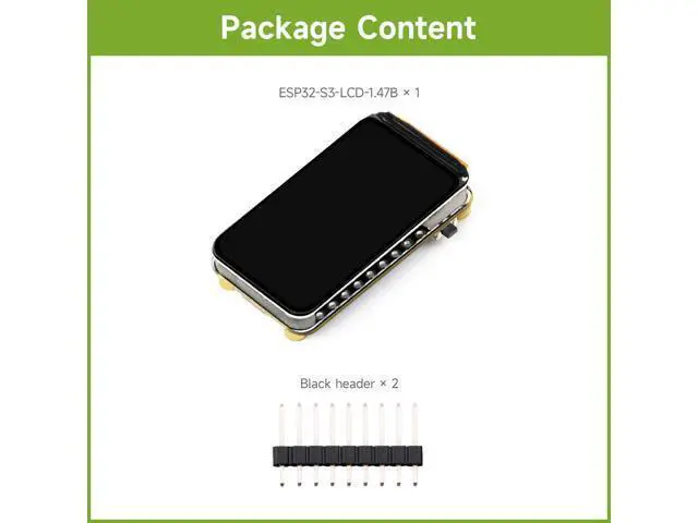 Alt view image 2 of 6 - ESP32-S3 1.47inch LCD Display Development Board, 172×320 Resolution, 262K Display Color, Supports 2.4GHz Wi-Fi/BLE 5, 240MHz LX7 Dual-core Processor, ESP32 with Display