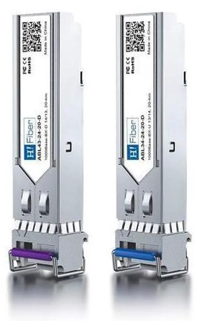 Main image of H!Fiber 1.25G SFP Bidi Transceiver, 1000Base-BIDI 11490nm/1310nm SMF, a Pair of Single Mode SFP Module, up to 20 km, for Cisco, Ubiquiti UniFi, Mikrotik, D-Link, Supermicro, Netgear and More