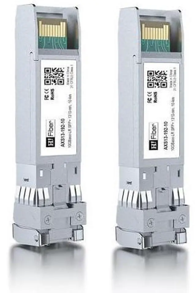 Main image of H!Fiber 10G Single Mode SFP+ LC Module, 10GBase-LR Fiber Transceiver for Cisco SFP-10G-LR, Meraki MA-SFP-10GB-LR, Ubiquiti UniFi UF-SM-10G, Mikrotik, Netgear, D-Link (SMF,1310nm,10km,DDM) 2 Pack