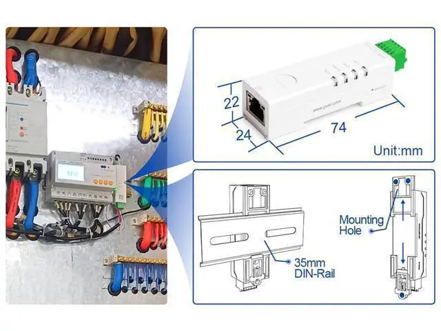 Alt view image 6 of 7 - Industrial RS485 / RS232 to Ethernet Converter Tiny Size Serial Server 10/100Mbps Support TCP/UDP/HTTP/DHCP/DNSP Modbus TCP/RTU (RS232, USR-DR132)