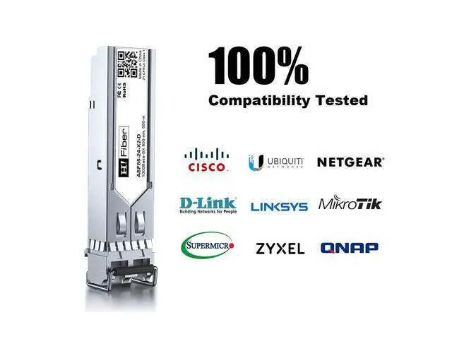 Alt view image 6 of 7 - H!Fiber 4 Pack 1.25G Multimode SFP LC Module, 1000Base-SX SFP Transceiver, MMF 850nm, 550m, DDM, for Cisco GLC-SX-MMD, Meraki, Ubiquiti UniFi UF-MM-1G, TP-Link, Fortinet, Intel, Netgear, Mikrotik