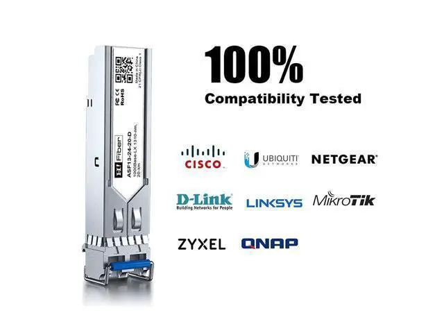 Alt view image 6 of 7 - H!Fiber 4 Pack 1.25G Single Mode SFP LC Module, 1000Base-LX/LH Fiber Transceiver for Cisco GLC-LH-SMD, Meraki, Ubiquit UniFi, TP-Link, Fortinet, Intel, Netgear, Mikrotik and More (SMF,1310nm,20km,DDM)