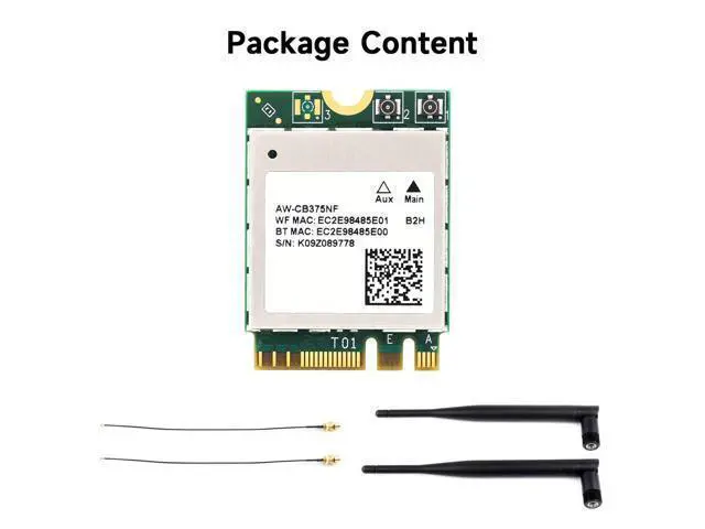Alt view image 2 of 7 - AW-CB375NF Dual-Band Wireless NIC, 2.4G/5GHz WiFi 5, NGFF(M.2 A/E Key) Interface, RTL8822CE-CG Core, Support BLE 5.0, High Speed for Jetson Xavier NX, Orin NX, Orin Nano