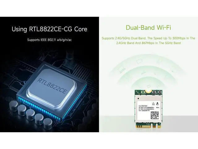 Alt view image 5 of 7 - AW-CB375NF Dual-Band Wireless NIC, 2.4G/5GHz WiFi 5, NGFF(M.2 A/E Key) Interface, RTL8822CE-CG Core, Support BLE 5.0, High Speed for Jetson Xavier NX, Orin NX, Orin Nano