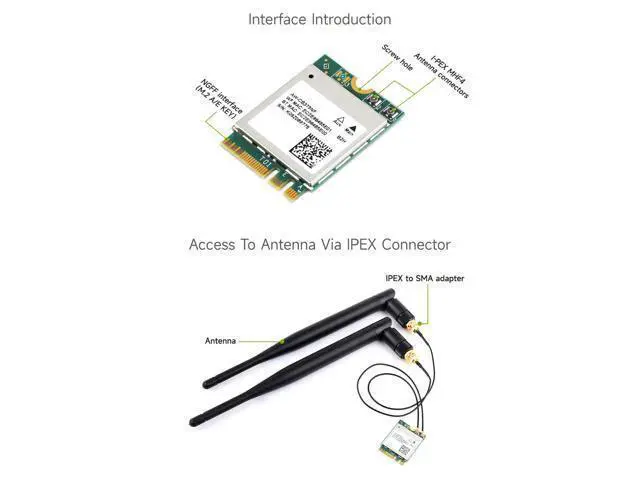 Alt view image 7 of 7 - AW-CB375NF Dual-Band Wireless NIC, 2.4G/5GHz WiFi 5, NGFF(M.2 A/E Key) Interface, RTL8822CE-CG Core, Support BLE 5.0, High Speed for Jetson Xavier NX, Orin NX, Orin Nano