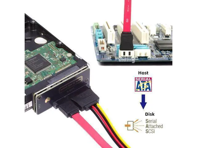 Alt view image 3 of 7 - SATA to SAS Adapter for 2.5/3.5" SFF-8482 SAS Hard Disks to Motherboard SATA Converter Adapter