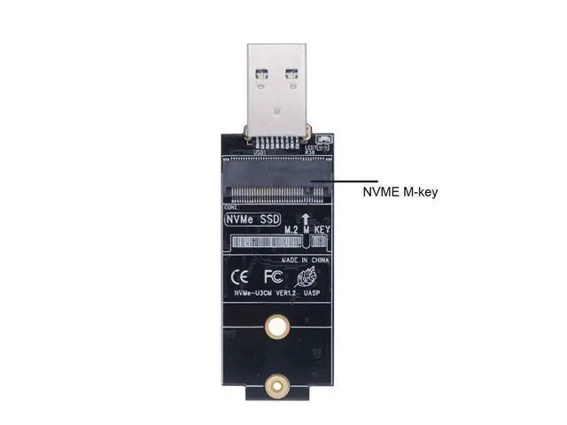 Alt view image 3 of 7 - CY M.2 NVME SSD Enclosure Adapter USB 3.1 Gen2 10Gbp to NVME PCI-E M-Key Solid State Drive External Enclosure for 2242mm 2230mm NVMe M-Key M.2 SSD