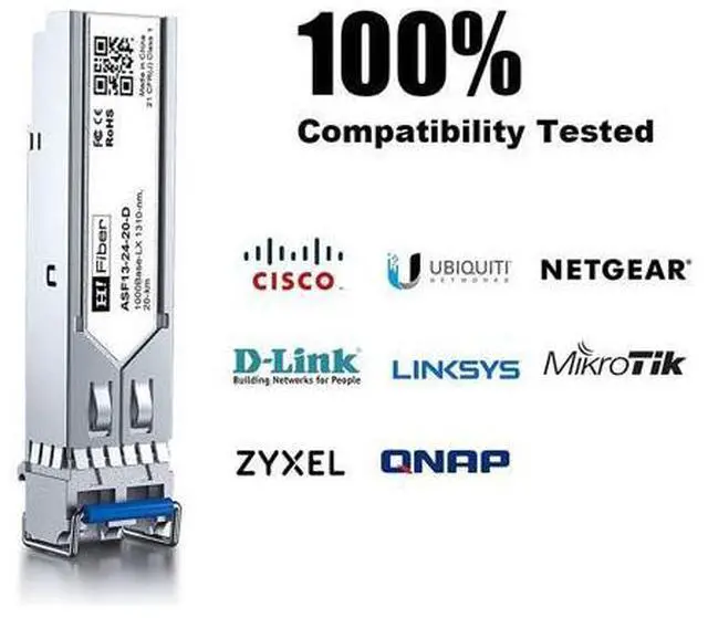 Alt view image 6 of 7 - H!Fiber 4 Pack 1.25G Single Mode SFP LC Module, 1000Base-LX/LH Fiber Transceiver for Cisco GLC-LH-SMD, Meraki, Ubiquit UniFi, TP-Link, Fortinet, Intel, Netgear, Mikrotik and More (SMF,1310nm,20km,DDM)