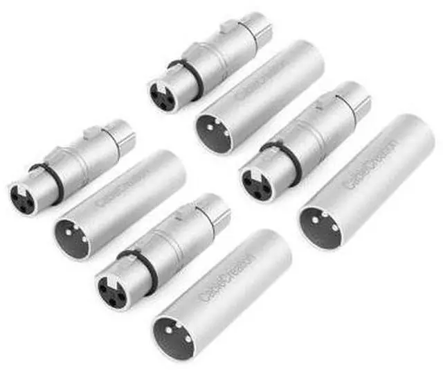 Main image of [4-Pair XLR Male to Male & XLR Female to Female 3PIN Adapter Connector Compatible with Microphone,Mixer,Silver