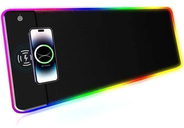 Main image of RGB Gaming Mouse Pad 10W, LED Mouse Mat 31.5×11.8×0.15in, 10 Light Modes Extra Large Mousepad Non-Slip Rubber Base Computer Keyboard Mat for Gaming, MacBook, PC, Laptop, Desk