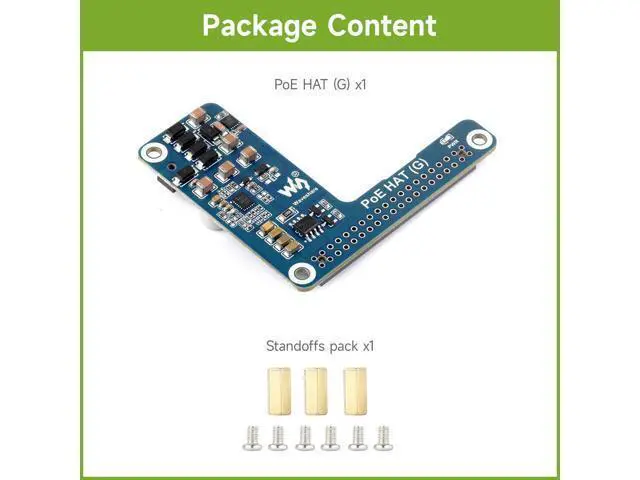 Alt view image 2 of 7 - PoE HAT (G), Compatible with Raspberry Pi 5, 5V 5A Output, Stable Performance, Supports 802.3af/at Network Standard, Power Over Ethernet HAT (G), Suitable for RPi 5 Official Case