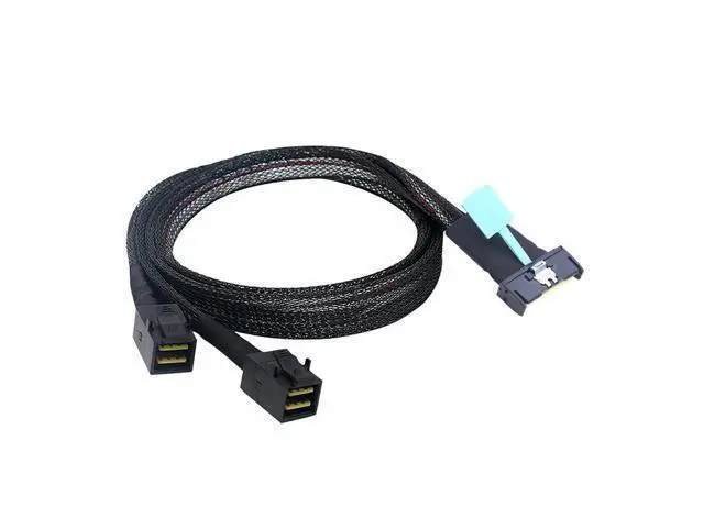 Alt view image 6 of 6 - PCIE Gen5 MCIO 8X 8i to 2 MINI SAS HD SFF-8643 Server Cable High-Speed 32GT/s Male to Female Adapter (50cm)