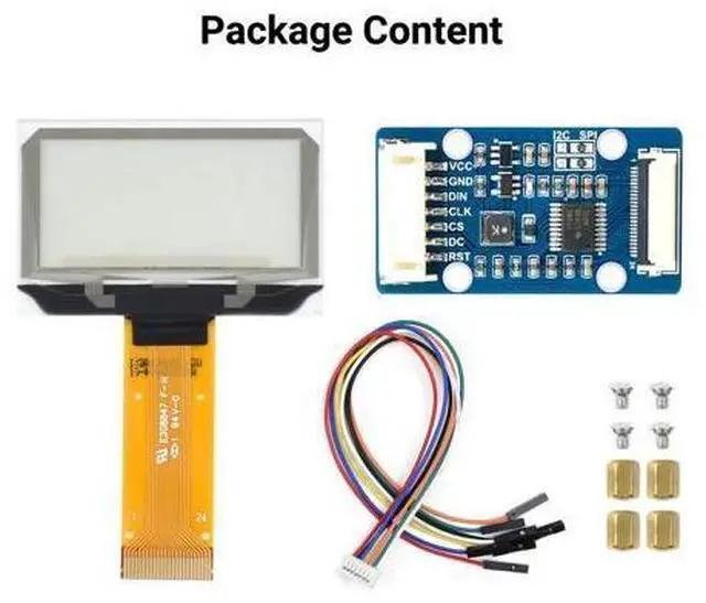 Alt view image 2 of 7 - 1.51inch Transparent OLED 128×64 Resolution Compatible with Raspberry Pi 4B/3B+/3A+ Embedded Independent Driver Chip SPI/I2C Interfaces Light Blue Color Display