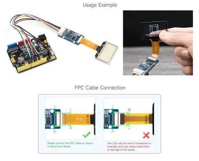 Alt view image 7 of 7 - 1.51inch Transparent OLED 128×64 Resolution Compatible with Raspberry Pi 4B/3B+/3A+ Embedded Independent Driver Chip SPI/I2C Interfaces Light Blue Color Display