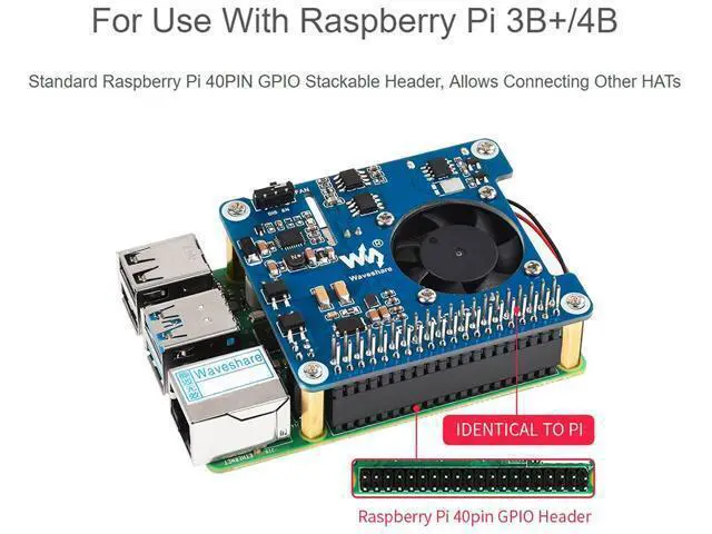 Alt view image 3 of 7 - POE HAT (C) for Raspberry Pi 4B/3B+, Power Over Ethernet HAT, Support IEEE 802.3af/at-Compliant Network,12V and 5V Power Outputs to Use More Peripherals