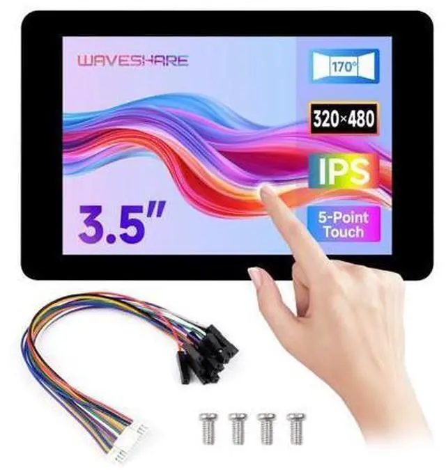 Main image of 3.5inch Capacitive Touch Display, Compatible with Raspberry Pi 5/4B/3B, Pi Pico, IPS Panel, 320×480, 5-Point Touch, Immersion Gold Process, Toughened Glass Panel