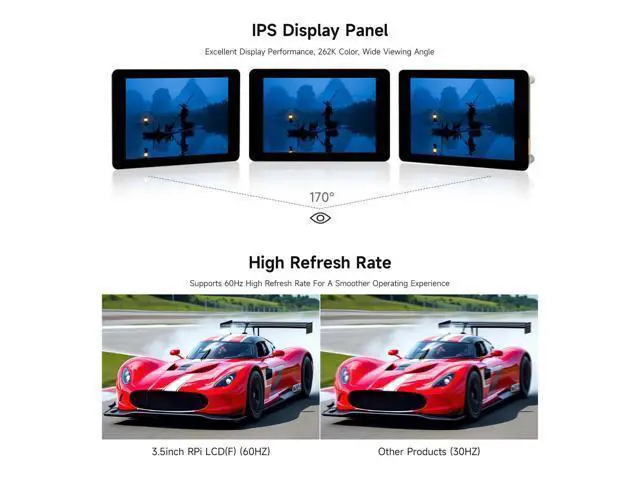 Alt view image 5 of 7 - 3.5inch Capacitive Touch Display, Compatible with Raspberry Pi 5/4B/3B, Pi Pico, IPS Panel, 320×480, 5-Point Touch, Immersion Gold Process, Toughened Glass Panel