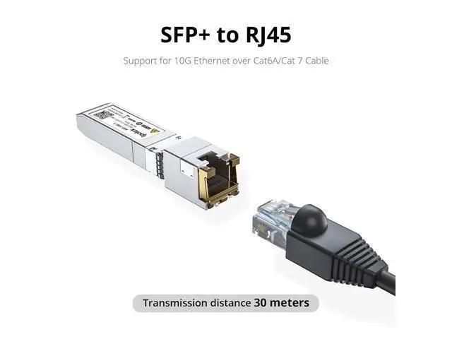 Alt view image 3 of 7 - 10Gb SFP+ RJ45 Module, 10Gbase-T Ethernet Module Support 10G/5G/2.5G, up to 30M, Compatible with Cisco, Ubiquiti, UniFi, Meraki, MikroTik, Supermicro and More (Model: RTL8261)