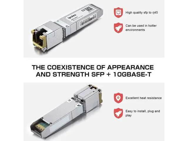 Alt view image 2 of 4 - 10GBase-T SFP+ to RJ-45 Transceiver, up to 30-Meter, for Ubiquiti UF-RJ45-10G, UniFi UACC-CM-RJ45-MG, Meraki, Fortinet, Netgear AXM765, Supermicro, TP-Link (CAT.6a/CAT7, 30m)