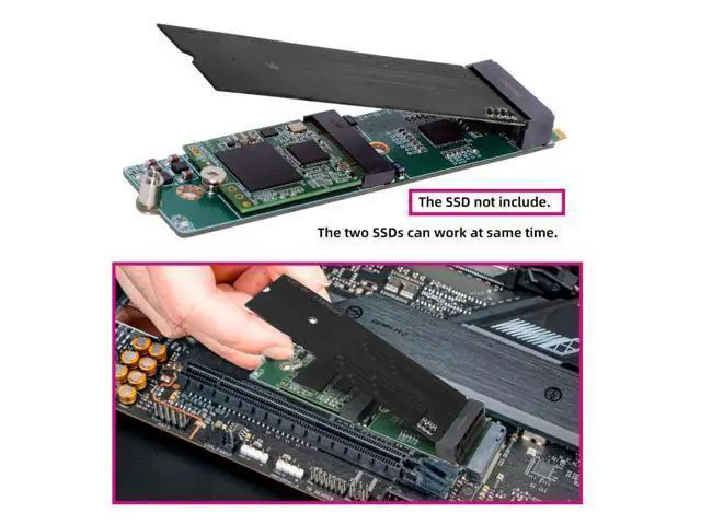 Alt view image 5 of 7 - Daul Port M.2 NVME Expansion Card Adapter,PCIE M-Key 1 to 2 M-Key NVME SSD Card Adapter for 2230/2280mm SSD