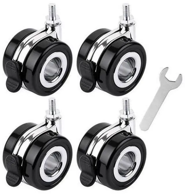 Main image of HomeRack 2.5inch (60mm) Hollow Caster Wheel kit with Brake, Includes 4 Caster Wheels, Suitable for Devices with Standard M8 Threaded mounting Holes, 65kg Load Capacity per Wheel