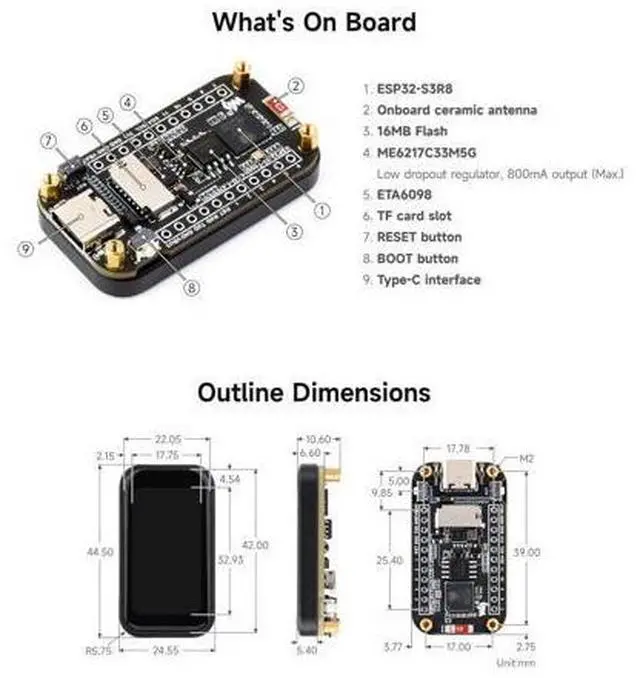 Alt view image 7 of 7 - ESP32-S3 1.47inch Touch Display Development Board, 172×320 Resolution, 262K Display Color, Supports 2.4GHz Wi-Fi/BLE 5, 240MHz LX7 Dual-core Processor, with Pinheader